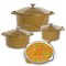 Lot45 Enamel Cast Iron Set Cookware for Stove or Oven - 7pc Ceramic Coated Pots